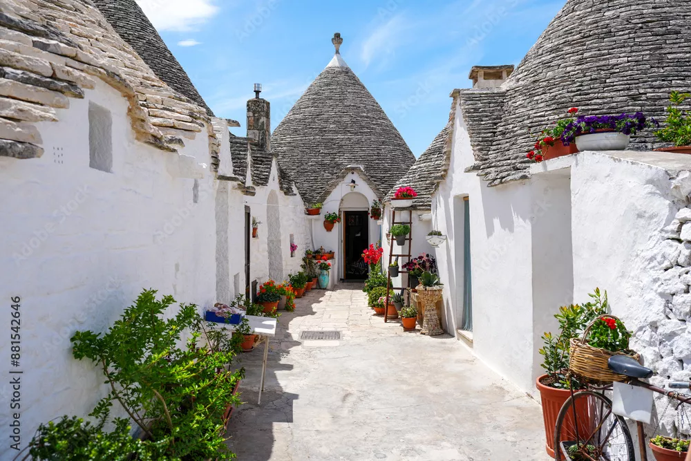 Fototapeta Urokliwe Trulli w Apulii – Magiczny Zakątek Włoch