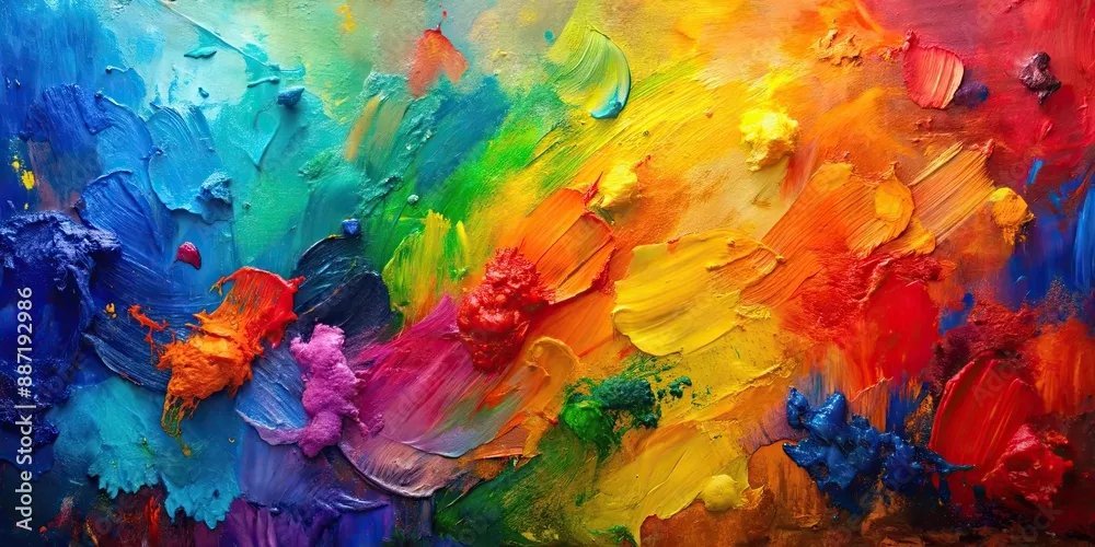 Obraz Eksplozja Kolorów: Abstrakcyjne Piękno w Pełnym Spektrum