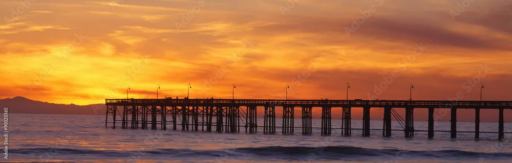 Fototapeta Ventura Pier i Pacific o zachodzie słońca, Ventura w Kalifornii