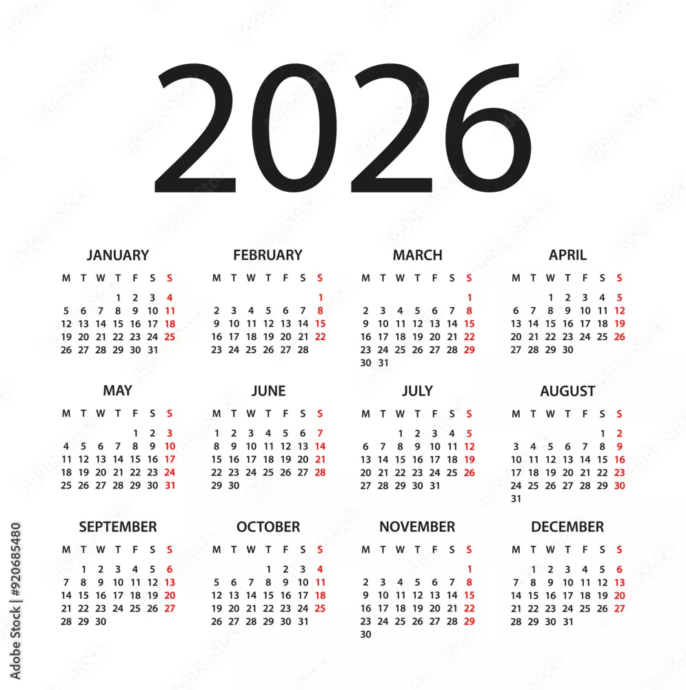 Obraz Kalendarz na Rok 2026
