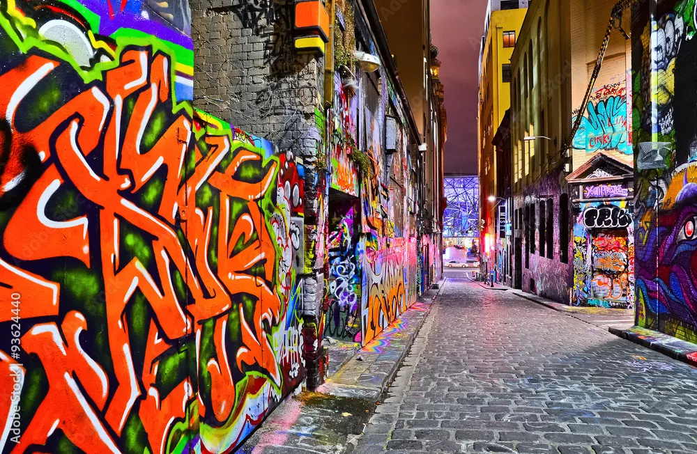 Fototapeta uliczka z graffiti