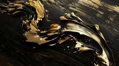 Obraz Elegancja Złotych Pociągnięć: Harmonia i Dynamika