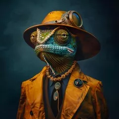 Obraz Stylowy Kameleon: Elegancja i Ekstrawagancja