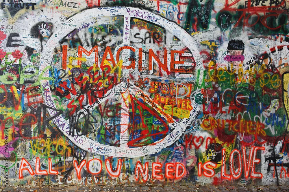 Fototapeta Kolorowe pokojowe graffiti na ścianie