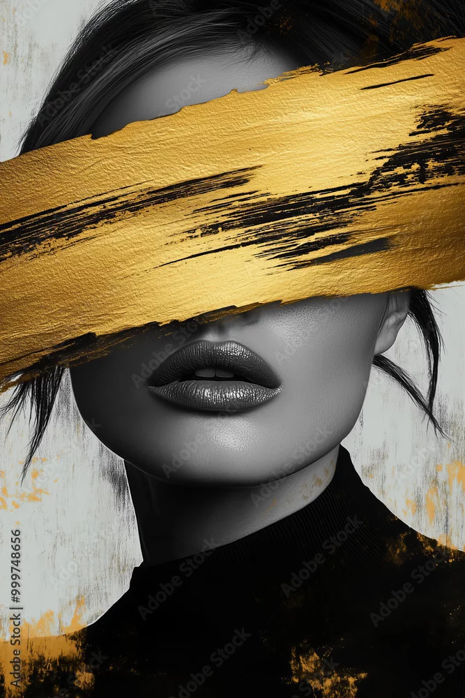 Obraz Złote Przebudzenie: Siła Abstrakcji