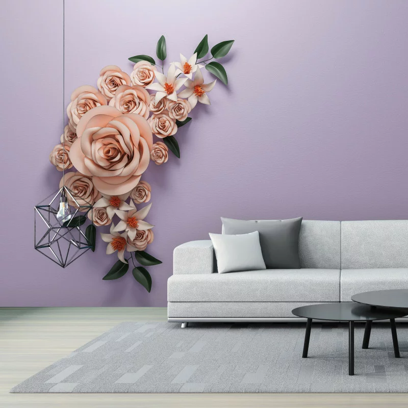 Fototapeta 3D - papierowe kwiaty - obrazek 1