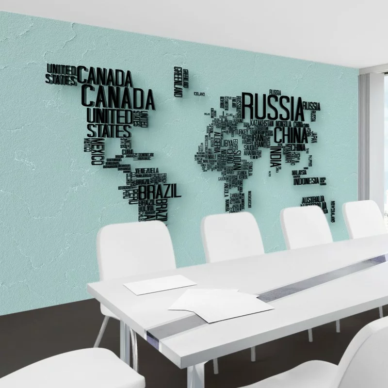 Fototapeta 3D mapa świata turkus - obrazek 1