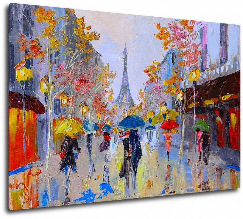 Obraz na plátne Daždivá ulica