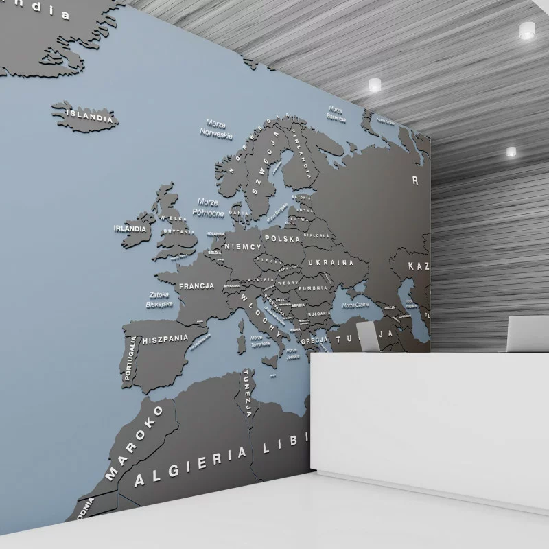 Fototapeta na wymiar - mapa 3d polskie napisy - obrazek 1