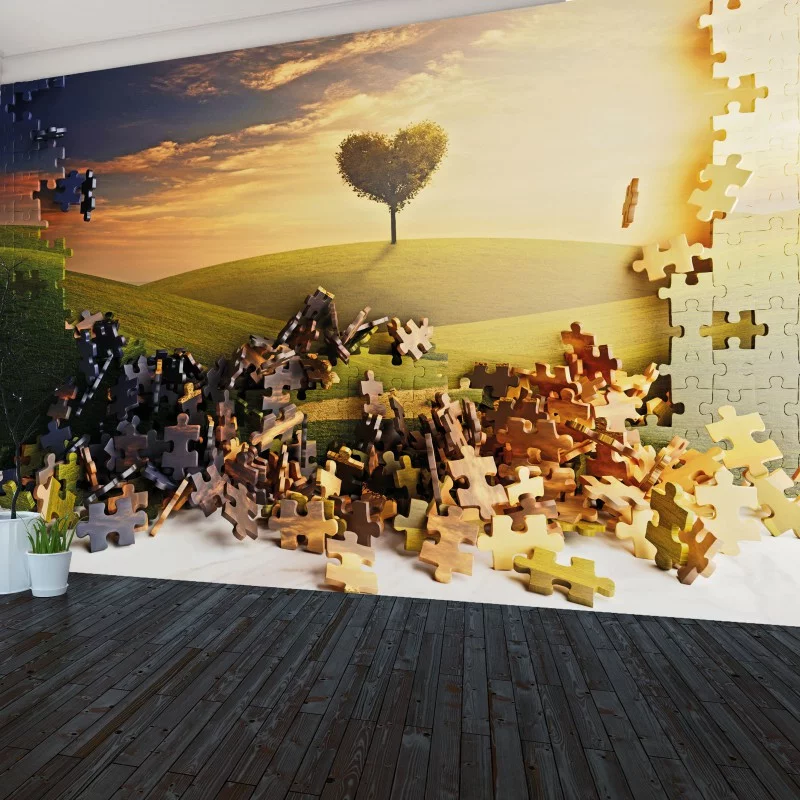 Fototapeta 3D - ściana z puzzli - obrazek 1