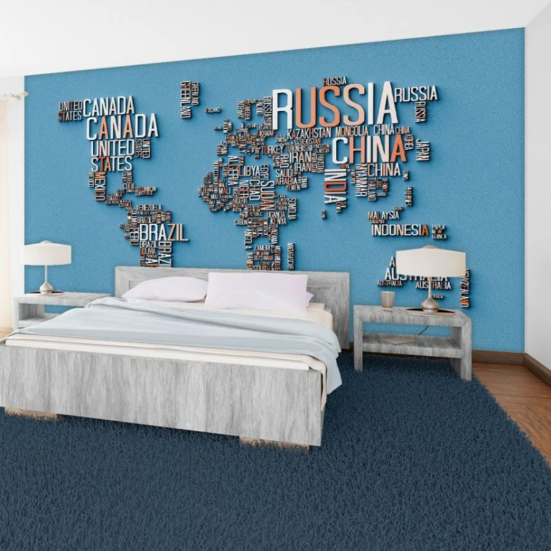 Fototapeta mapa napisy 3d - obrazek 1