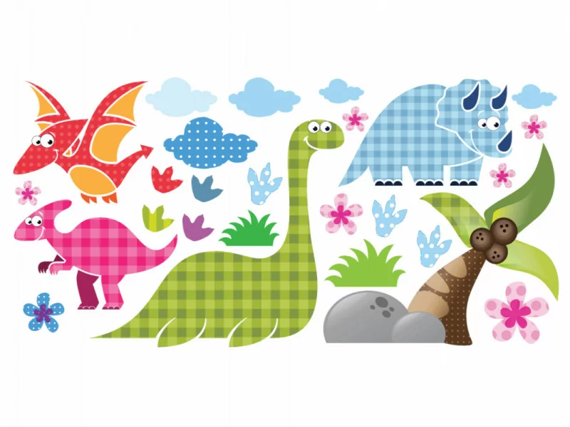 Naklejka na ścianę dla dzieci - świat dinozaurów