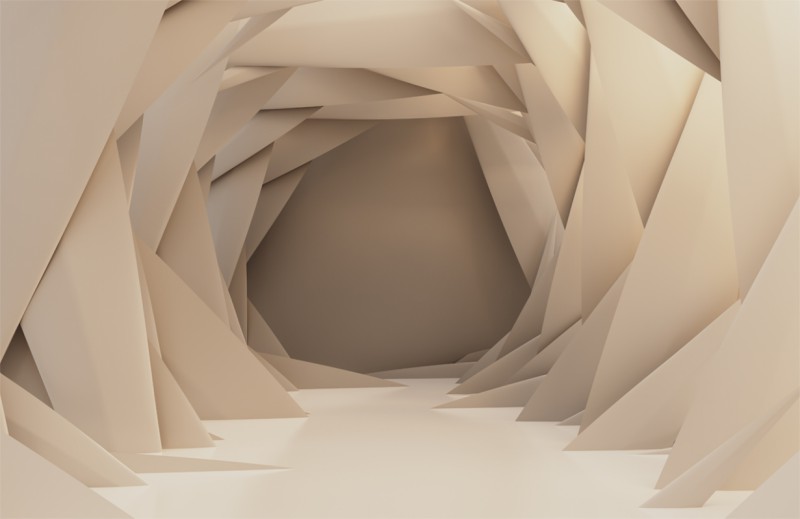 Fototapeta 3D Abstraktný tunel béžový