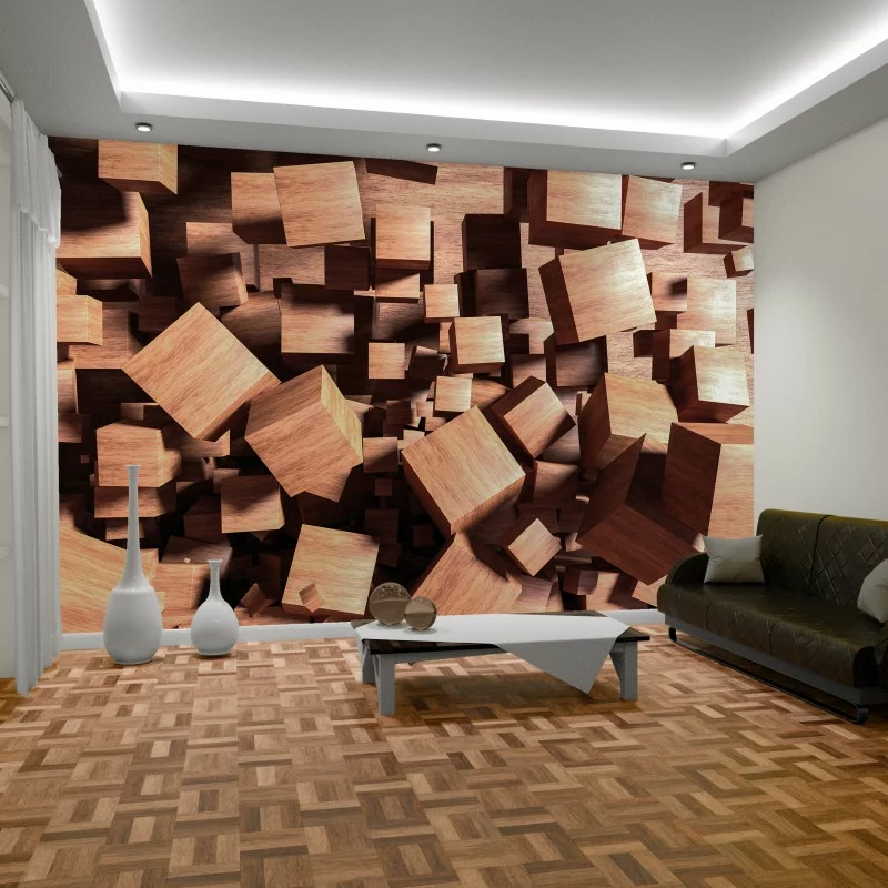Fototapeta 3D - drewniane klocki - obrazek 1