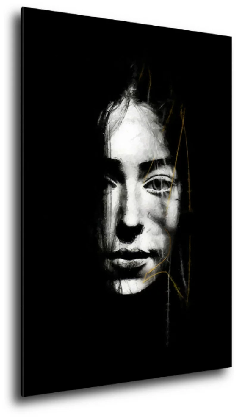 Obraz abstrakcyjny - Kobieta w mroku - obrazek 1
