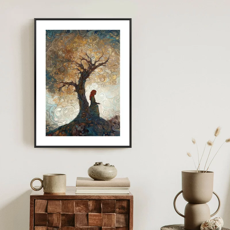 Plakat w ramie - kobieta i drzewo życia - obrazek 1