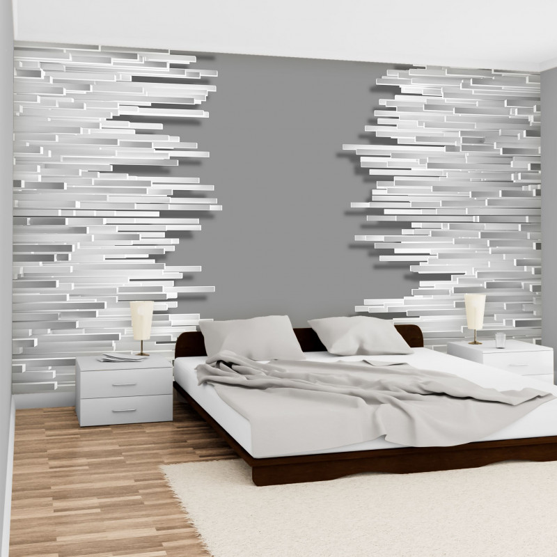 Fototapeta 3d do sypialni - szara abstrakcja