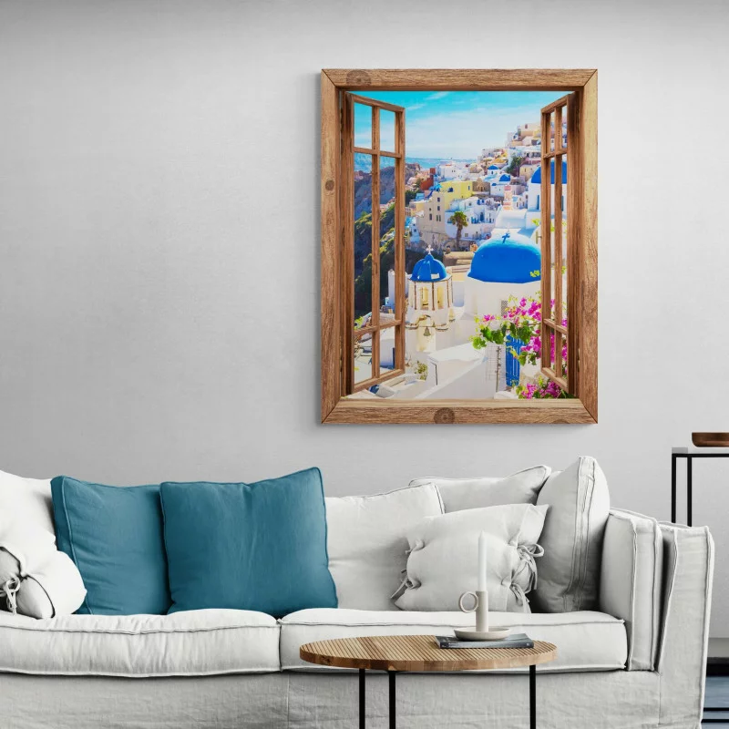Obraz okno - magiczne Santorini - obrazek 1