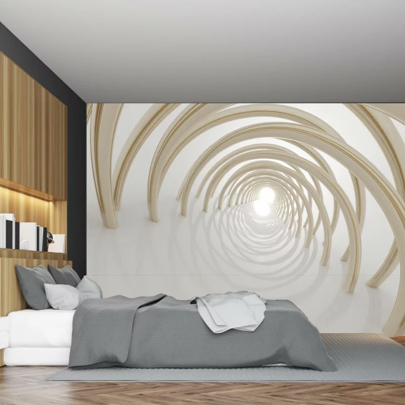 Fototapeta 3D - złoty tunel - obrazek 1