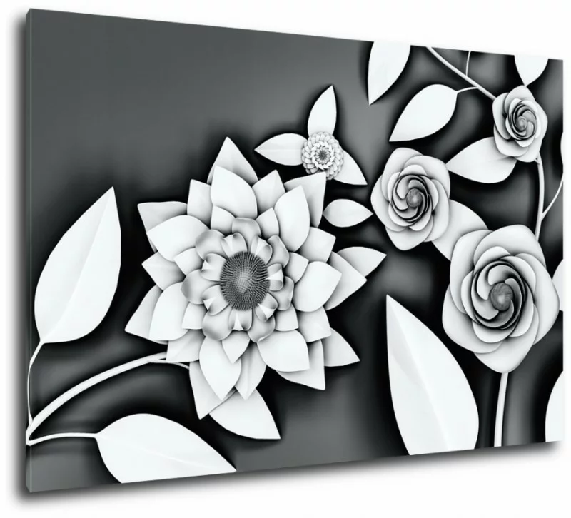 Obraz ścienny - szare kwiaty - obrazek 1