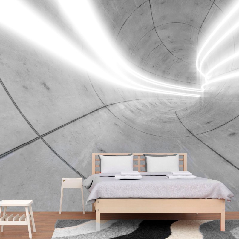 Fototapeta 3D Osvetlený betónový tunel