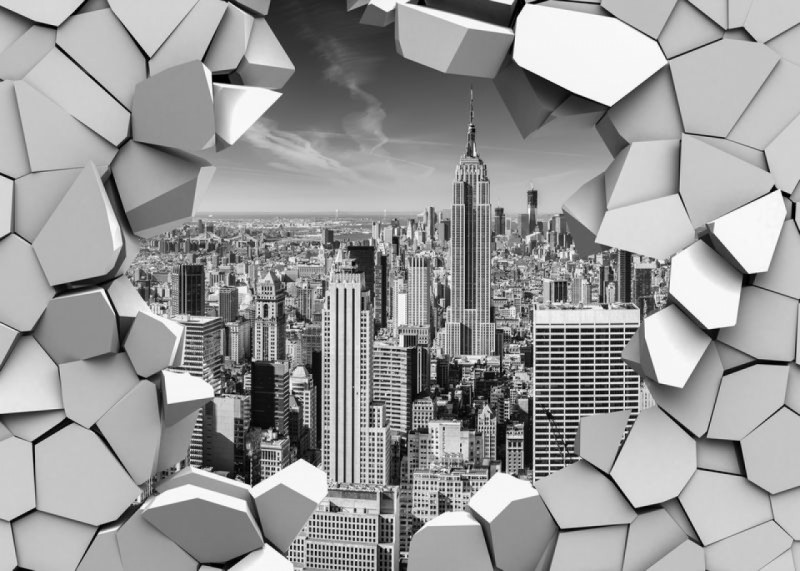 Fototapeta 3D New York za stenou