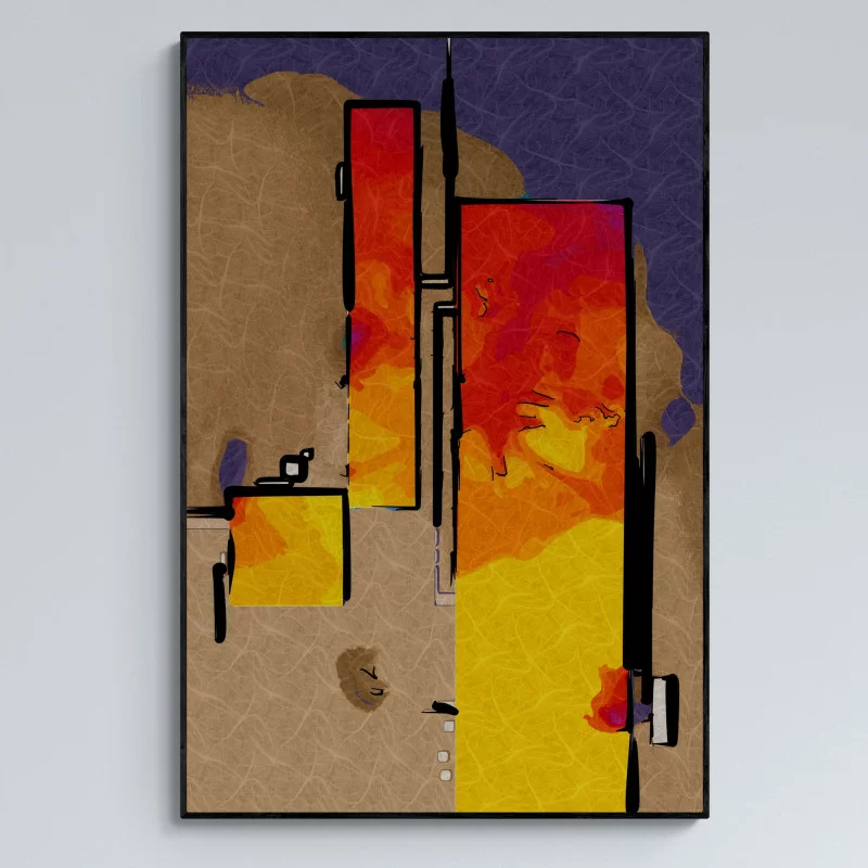 Obraz w ramie 80x120 - Płomienna Geometria - obrazek 1