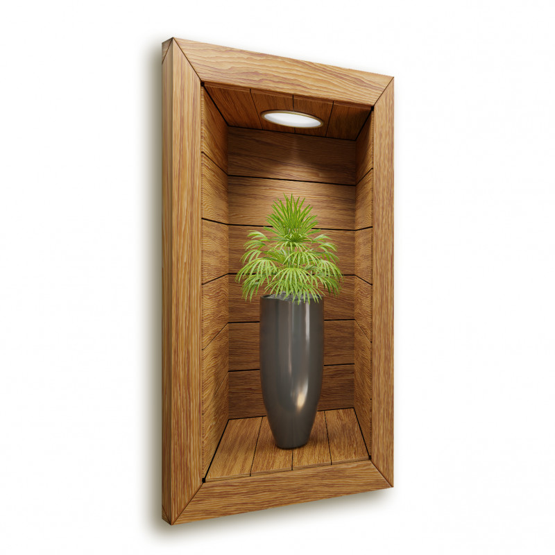 Obraz 3D wnęka z kwiatem IV