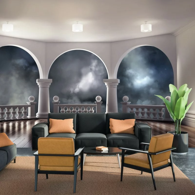 Fototapeta 3D - burzliwa noc - obrazek 1