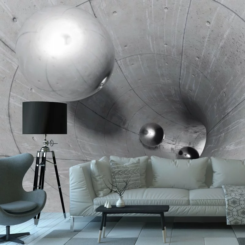Fototapeta 3D - betonowy tunel - obrazek 1