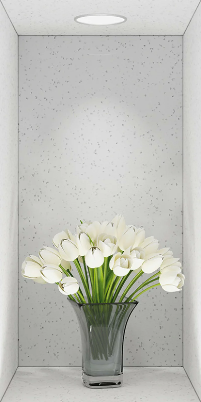 Naklejka na ścianę 3D do kuchni - kwiat we wnęce V - obrazek 1