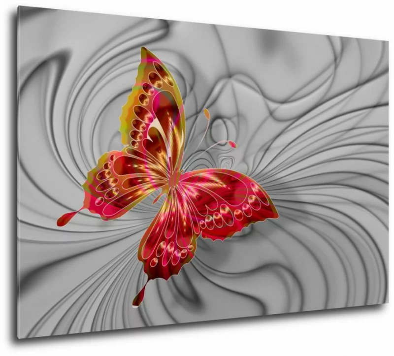 czerwony motyl - obraz na ścianę - obrazek 1