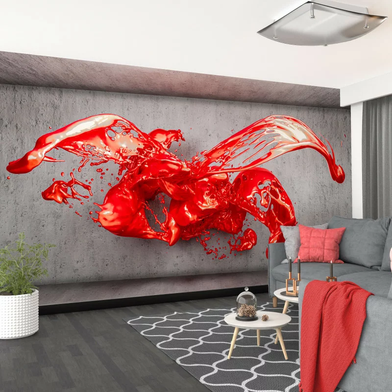Fototapeta 3D na wymiar - czerwony kleks - obrazek 1