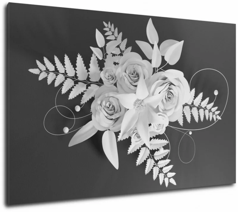 Obraz na płótnie - białe papierowe kwiaty
