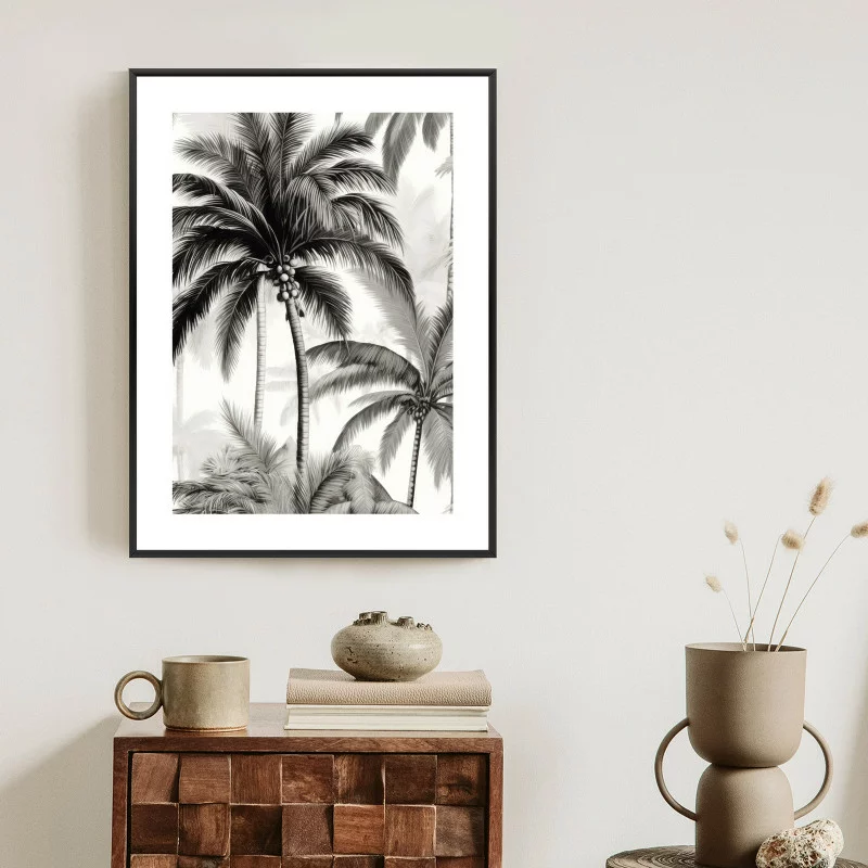 Plakat w ramie - palmy z owocami - obrazek 1