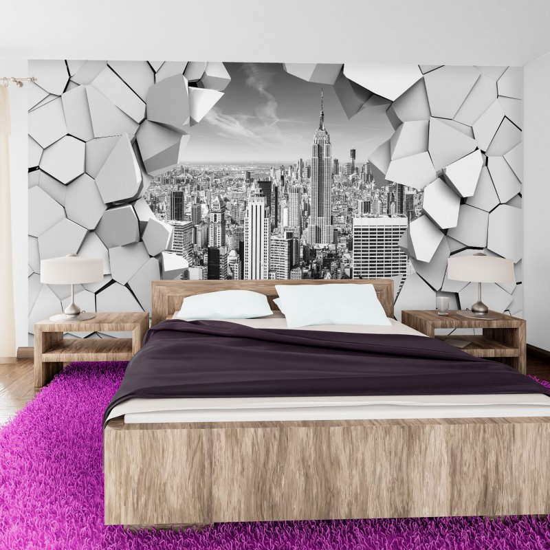 Fototapeta 3D New York za stenou