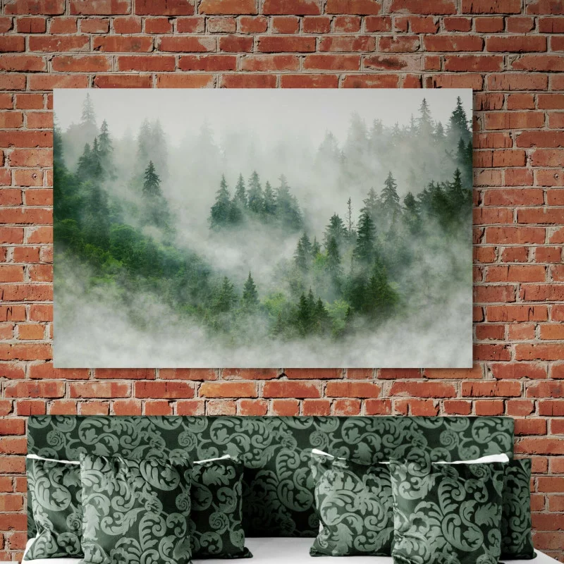 Obraz - mgła w lesie