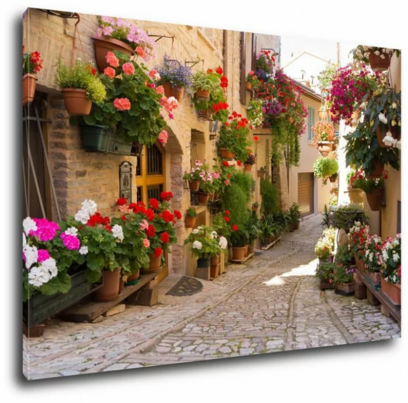 Obraz Alejka z Kwiatami 120x80cm - obrazek 1