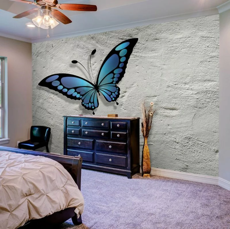 Fototapeta 3D - motyl na ścianie - obrazek 1
