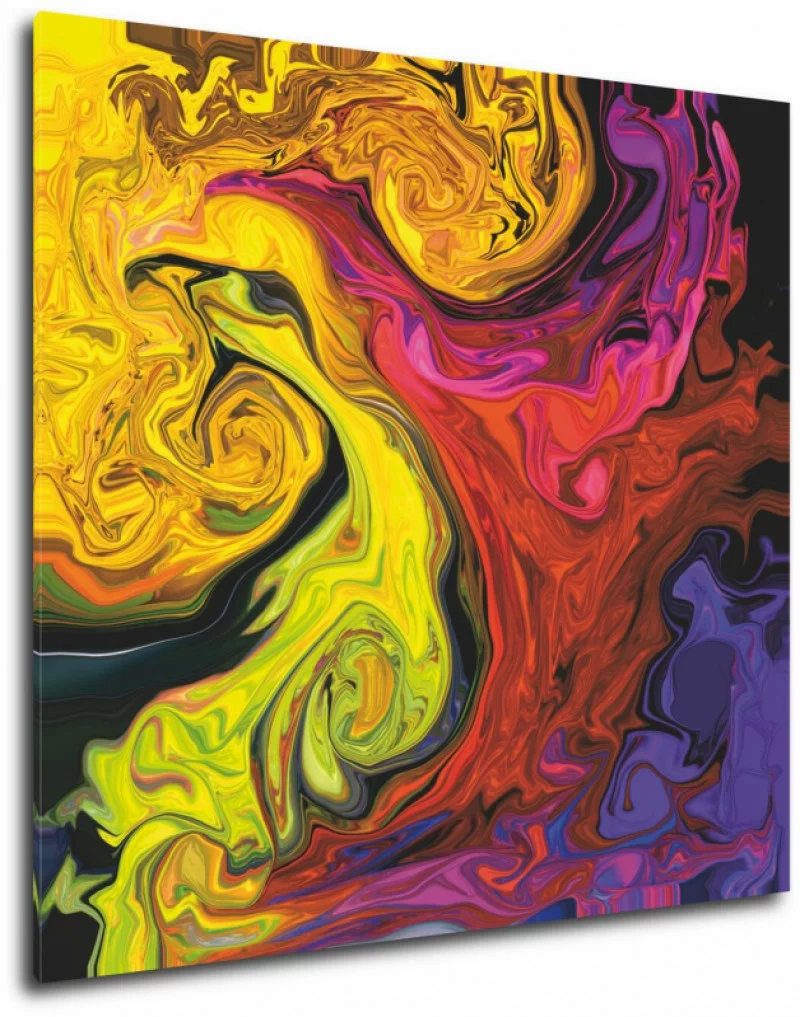 Obraz 100x100cm tekutina - kolorowe fale