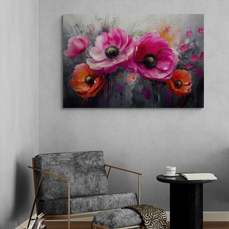Obraz na pł&oacute;tnie - artystyczne kwiaty