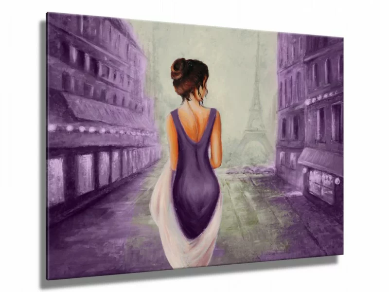 Obraz malowany - dama w fiolecie - obrazek 1