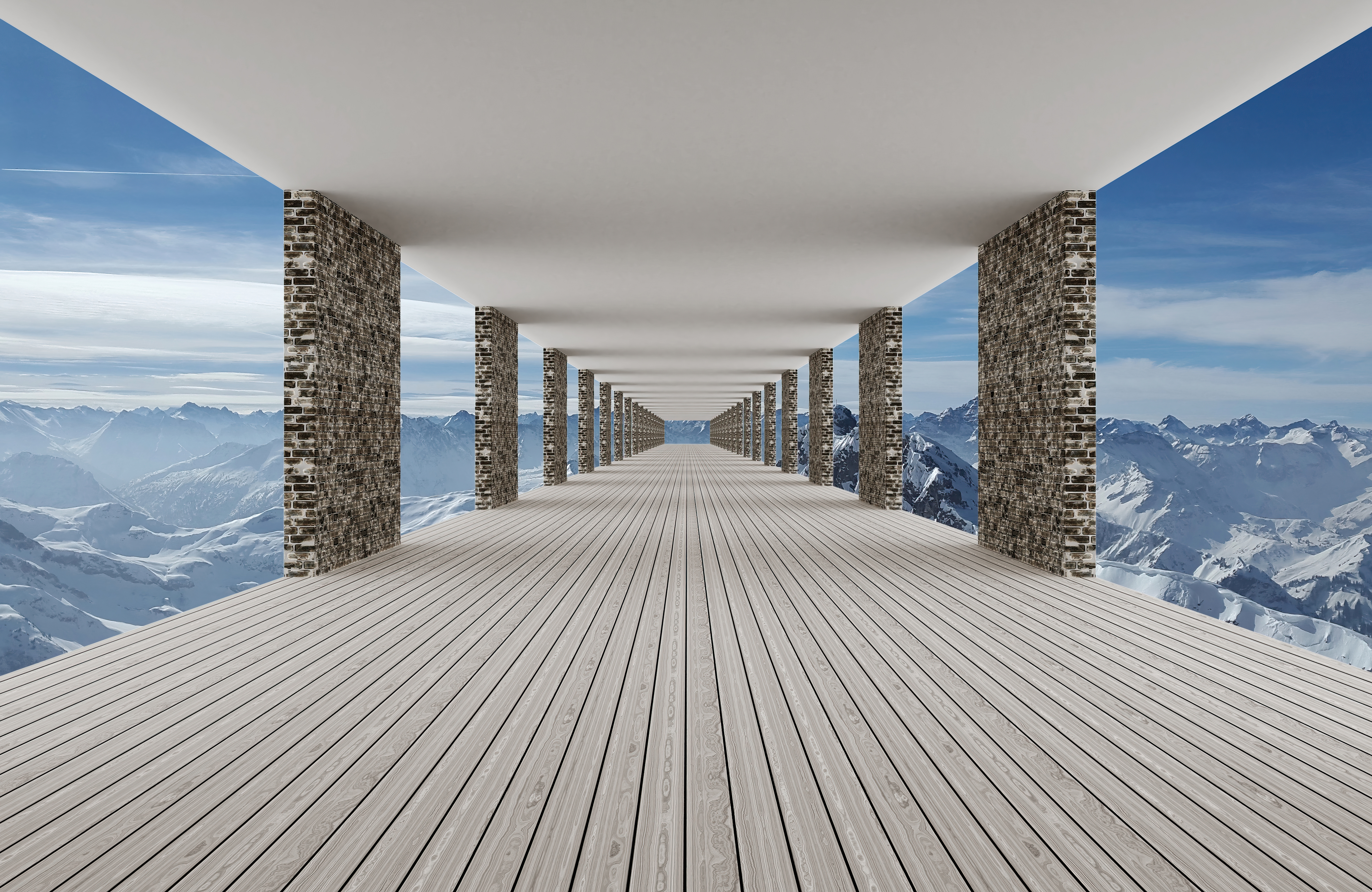 Fototapeta 3D na wymiar - tunel w g&oacute;rach