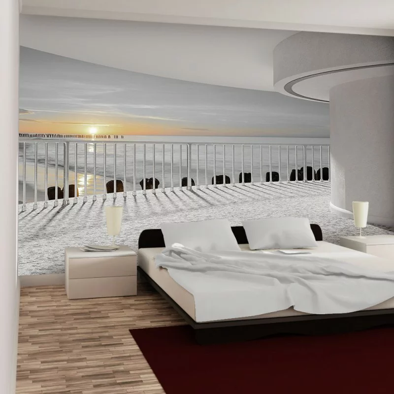 Fototapeta 3D zachód słońca nad morzem - obrazek 1