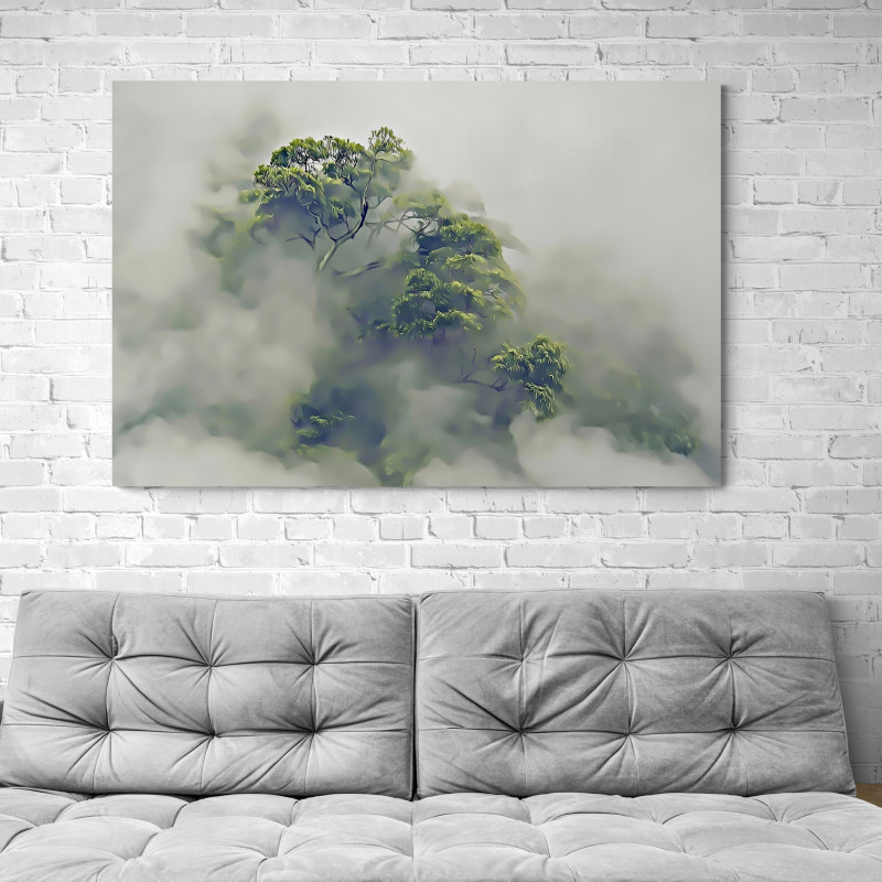 Obraz na pł&oacute;tnie - zamglona dżungla