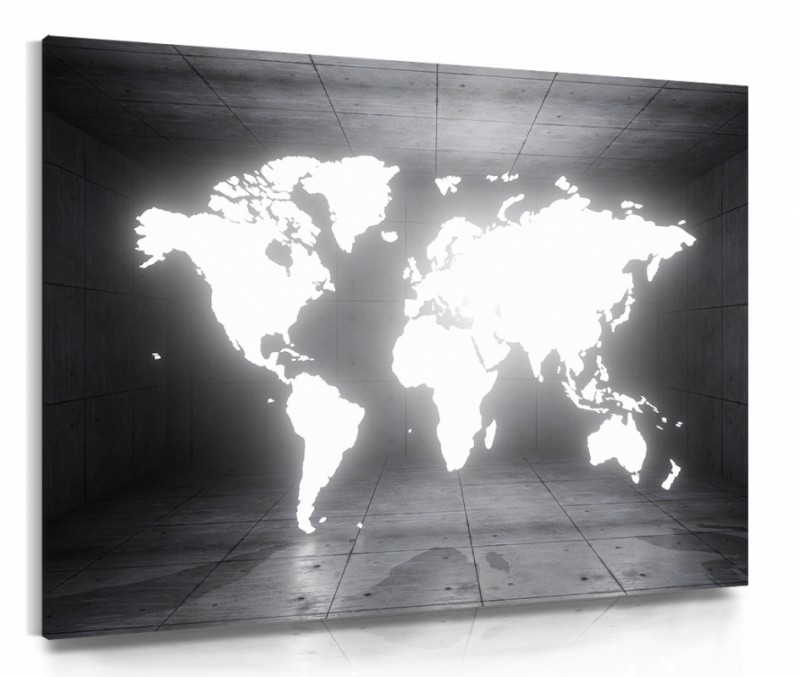 Obraz na plátne Svietiaca 3D mapa sveta