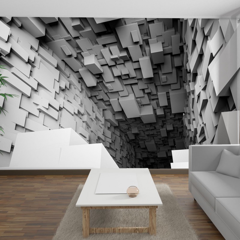 Fototapeta 3D Sivá abstrakcia