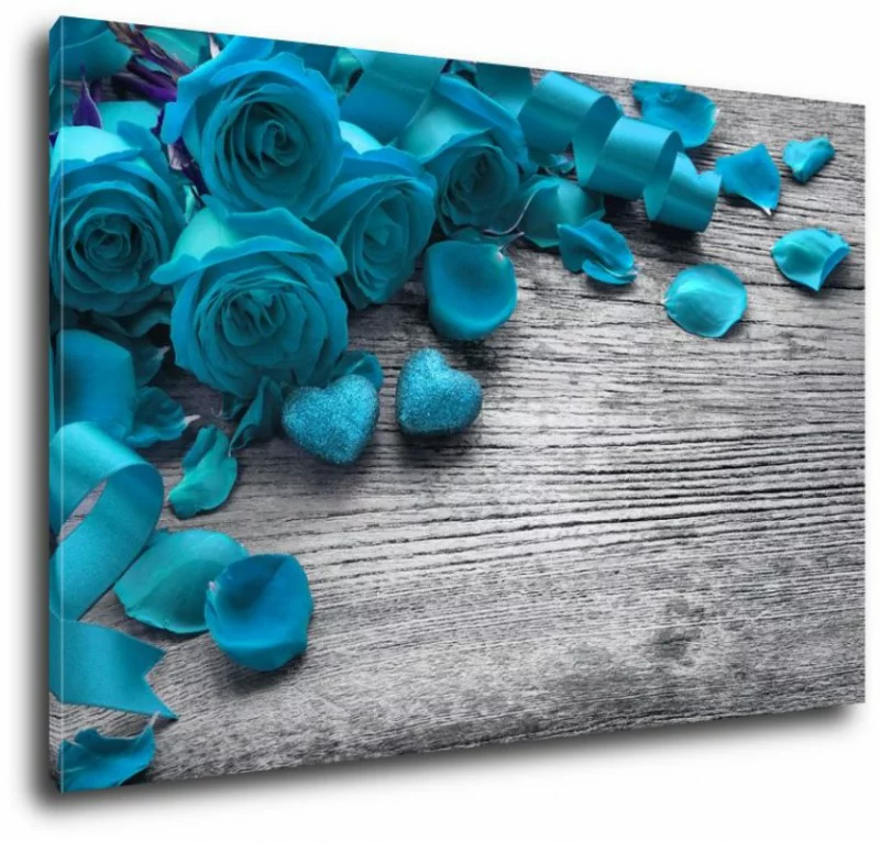 Obraz na płótnie niebieskie Róże 120x80cm - obrazek 1