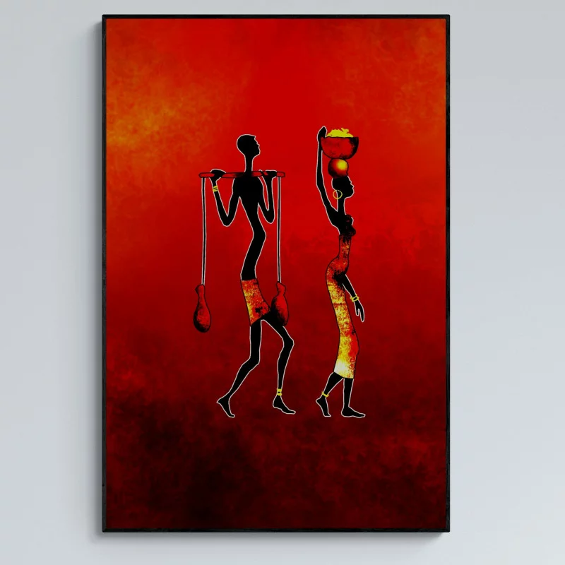 Obraz w ramie 80x120 - Afrykański Taniec Cieni - obrazek 1