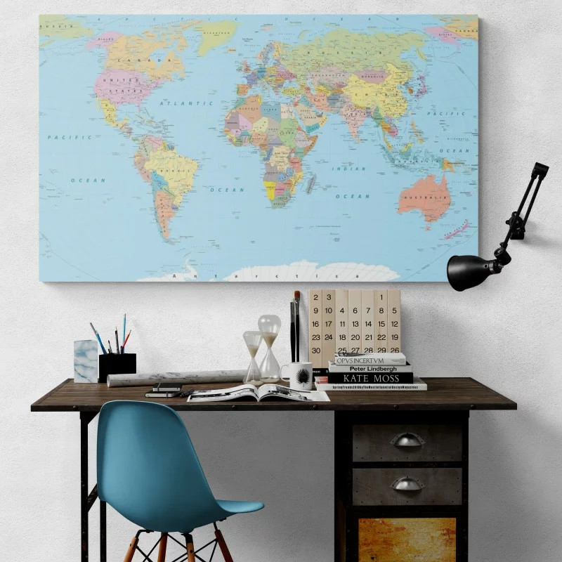 Duży obraz na płótnie - Mapa Świata - obrazek 1